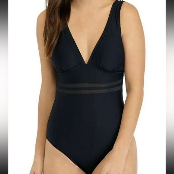 Tommy Hilfiger Other - $108 Tommy Hilfiger Black Solid Mesh One Piece Swimsuit